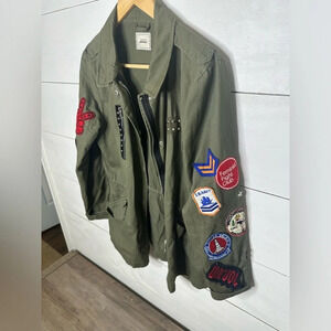 Pimkie Military Green Patch Utility Work Jacket Women's - Size Small
